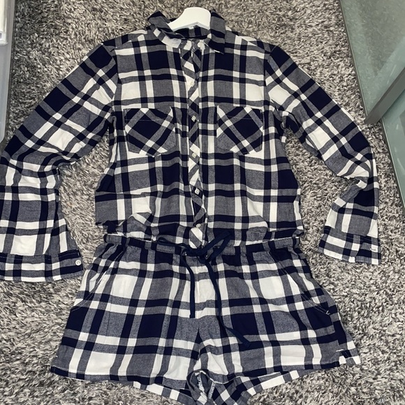 Aerie Romper Plaid Pajama - Picture 2 of 5